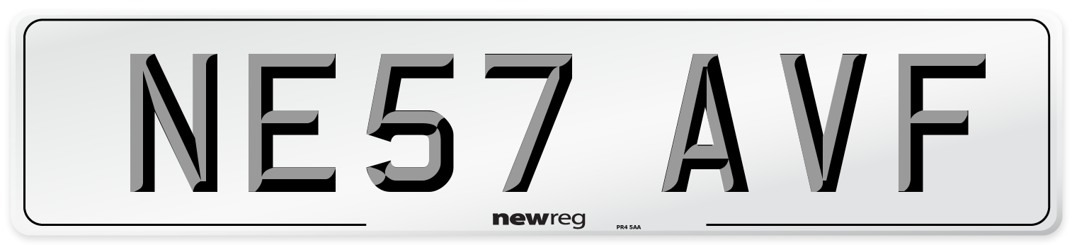 NE57 AVF Number Plate from New Reg